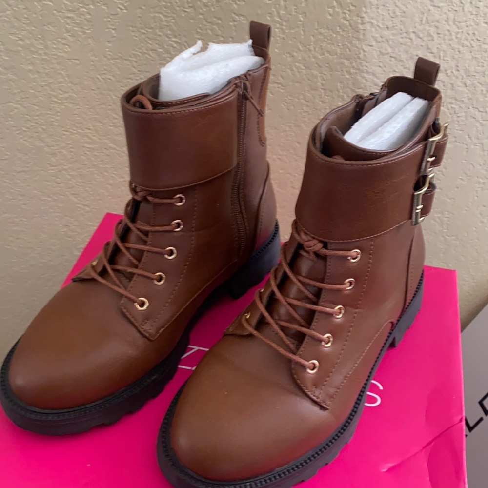 Cognac colored Combat Boots